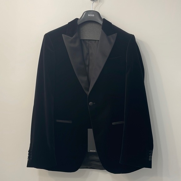Boss Hutson Velvet Slim Fit Dinner Jacket - Picture 6 of 9